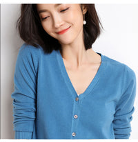2023 Spring and Autumn New Women's Korean Style Short Fashion Knitted Cardigan Sweater Women's Solid Color Easiest for Match Temperament Jacket