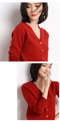 2023 Spring and Autumn New Women's Korean Style Short Fashion Knitted Cardigan Sweater Women's Solid Color Easiest for Match Temperament Jacket