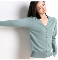 2023 Spring and Autumn New Women's Korean Style Short Fashion Knitted Cardigan Sweater Women's Solid Color Easiest for Match Temperament Jacket