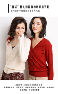 2023 Spring and Autumn New Women's Korean Style Short Fashion Knitted Cardigan Sweater Women's Solid Color Easiest for Match Temperament Jacket