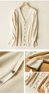 2023 Spring and Autumn New Women's Korean Style Short Fashion Knitted Cardigan Sweater Women's Solid Color Easiest for Match Temperament Jacket