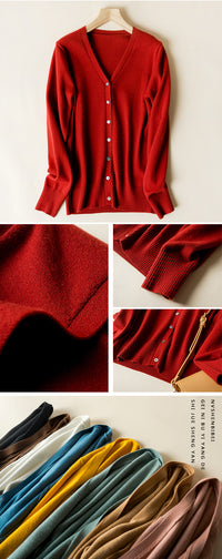 2023 Spring and Autumn New Women's Korean Style Short Fashion Knitted Cardigan Sweater Women's Solid Color Easiest for Match Temperament Jacket