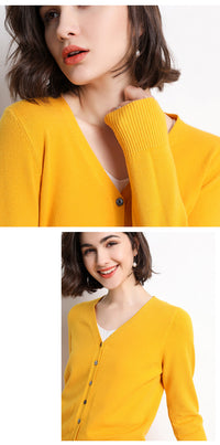 2023 Spring and Autumn New Women's Korean Style Short Fashion Knitted Cardigan Sweater Women's Solid Color Easiest for Match Temperament Jacket