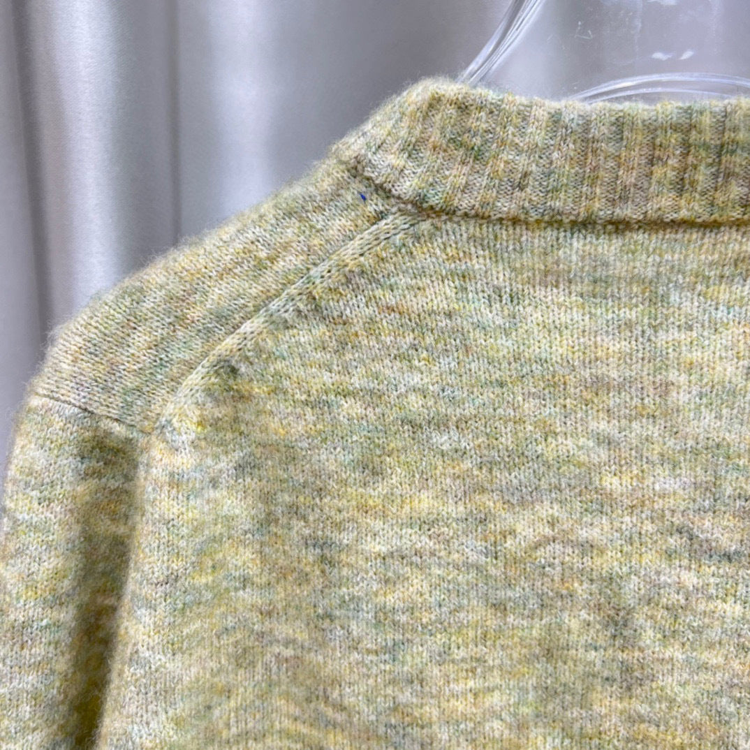 Floral Yarn Round Neck Cardigan Single-Breasted Mohair Soft Waxy Knitted Cardigan for Women Casual Versatile Fashion Versatile