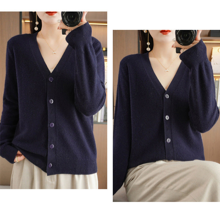 Autumn and Winter Atmosphere Wool Cardigan for Women, Lazy Style Knitted Jacket, Loose Outer Wear, Soft and Gentle, Super Popular on Ins