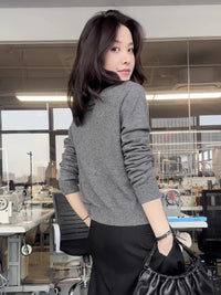 Fashionable All-match Autumn New Single-breasted Casual Cardigan Women's Loose Slimming Long-sleeved Knitted Jacket