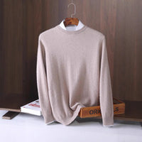 Autumn and Winter New Round Neck Knitted Cardigan Women's Loose Large Size Sweater Versatile Jacket Pure Color Bottoming Wool Jacket