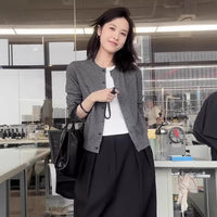 Fashionable All-match Autumn New Single-breasted Casual Cardigan Women's Loose Slimming Long-sleeved Knitted Jacket