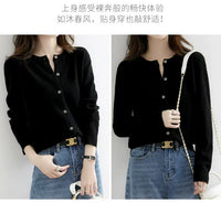 Autumn and Winter New Round Neck Knitted Cardigan Women's Loose Large Size Sweater Versatile Jacket Pure Color Bottoming Wool Jacket