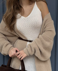 2025 Cross-Border Popular Elegant Soft Knitted Women's Sweater Cardigan Loose Long Casual Versatile