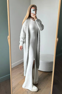 2025 Cross-Border Popular Elegant Soft Knitted Women's Sweater Cardigan Loose Long Casual Versatile