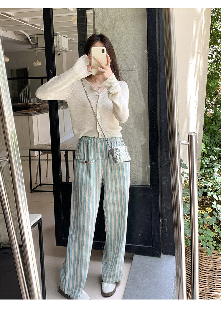 Dopamine Super Nice Long-Sleeved Knitted Cardigan for Women 2025 Summer New Style Petite Anti-Sun Blouse Slim Top