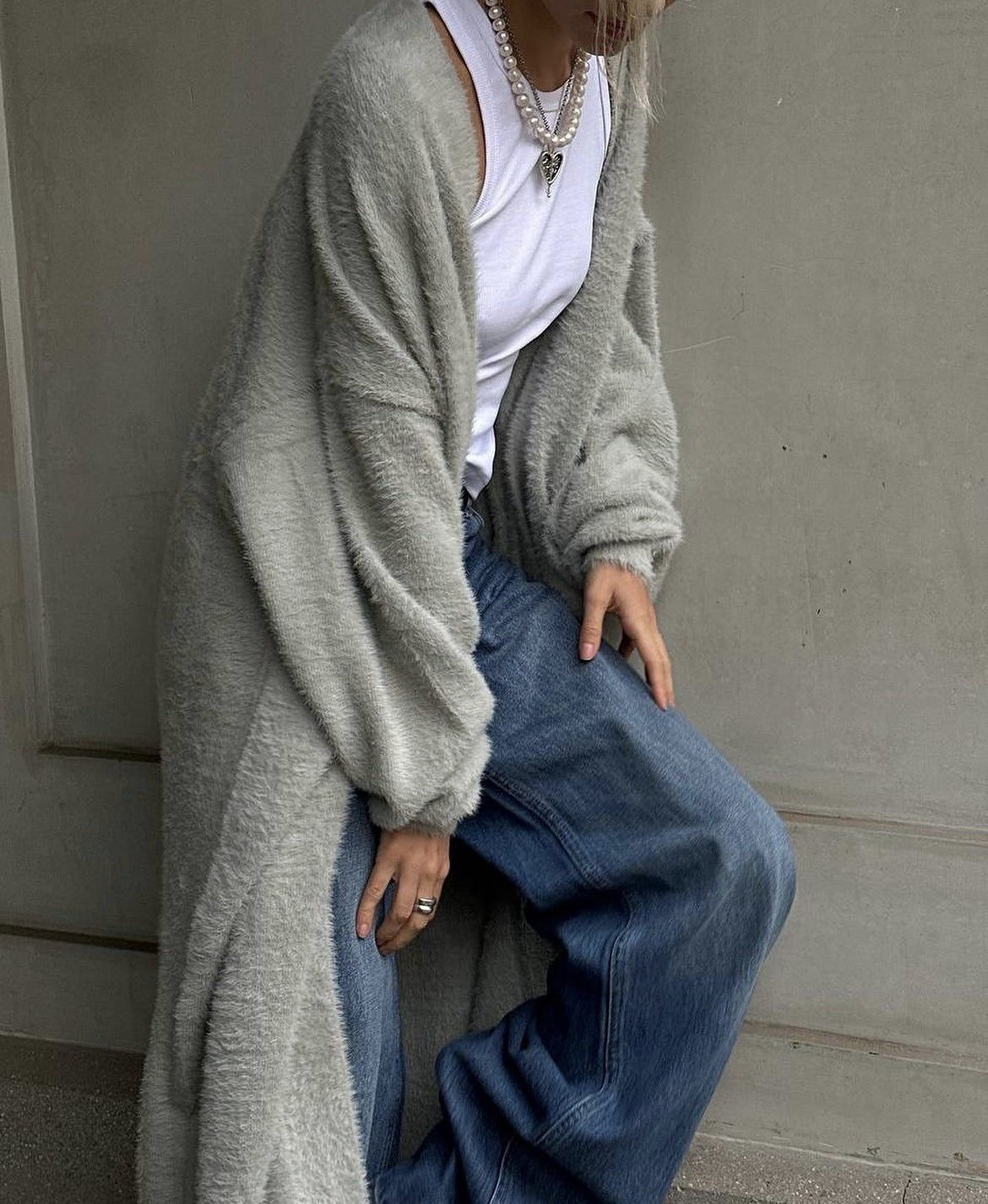2025 Cross-Border Popular Elegant Soft Knitted Women's Sweater Cardigan Loose Long Casual Versatile