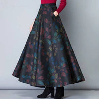 Woolen Skirt Amazon New Women's High Waist Pendant Long Skirt Women's Tight Waist Slim A- line Skirt Large Swing Skirt