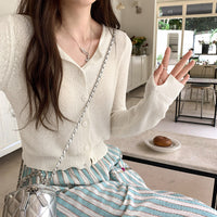 Dopamine Super Nice Long-Sleeved Knitted Cardigan for Women 2025 Summer New Style Petite Anti-Sun Blouse Slim Top