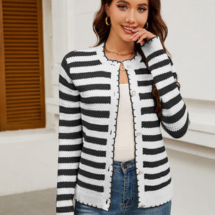 Foreign trade cross-border new hand hook flower sweet knitted cardigan sweater coat women's lazy casual loose sweater