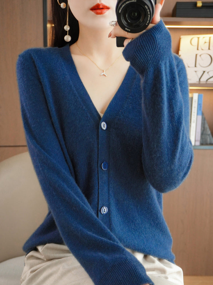 Autumn and Winter Atmosphere Wool Cardigan for Women, Lazy Style Knitted Jacket, Loose Outer Wear, Soft and Gentle, Super Popular on Ins