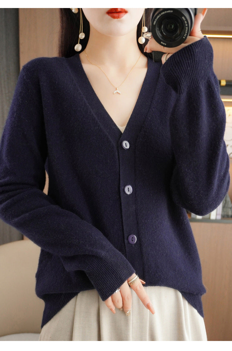Autumn and Winter Atmosphere Wool Cardigan for Women, Lazy Style Knitted Jacket, Loose Outer Wear, Soft and Gentle, Super Popular on Ins