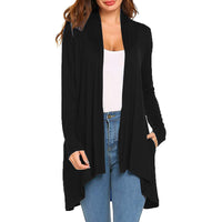 Cross-Border European and American Women's Clothing 2026 Amazon Hot-Selling Women's Knitted Solid Color Long-Sleeve Cardigan Top with Pockets in Stock