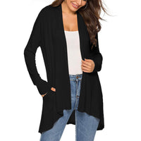 Cross-Border European and American Women's Clothing 2026 Amazon Hot-Selling Women's Knitted Solid Color Long-Sleeve Cardigan Top with Pockets in Stock