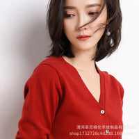 2023 Spring and Autumn New Women's Korean Style Short Fashion Knitted Cardigan Sweater Women's Solid Color Easiest for Match Temperament Jacket