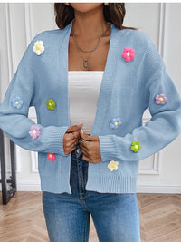Foreign trade cross-border new hand hook flower sweet knitted cardigan sweater coat women's lazy casual loose sweater