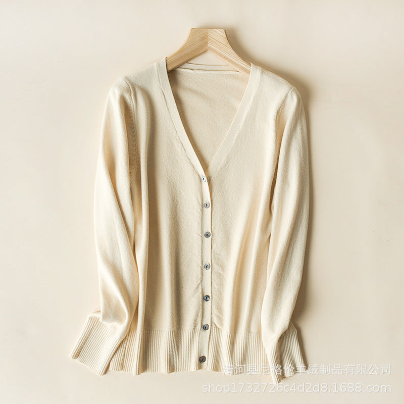 2023 Spring and Autumn New Women's Korean Style Short Fashion Knitted Cardigan Sweater Women's Solid Color Easiest for Match Temperament Jacket