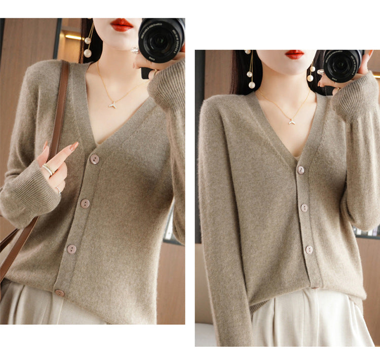 Autumn and Winter Atmosphere Wool Cardigan for Women, Lazy Style Knitted Jacket, Loose Outer Wear, Soft and Gentle, Super Popular on Ins