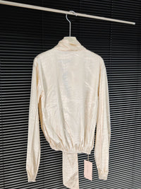 French-Style Deep V-Neck Long-Sleeve Shirt for Women, Featuring a Unique and Casual Design, Round Neck Crocodile Blouse with a Light Mature Style