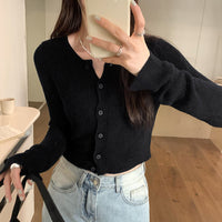 Dopamine Super Nice Long-Sleeved Knitted Cardigan for Women 2025 Summer New Style Petite Anti-Sun Blouse Slim Top