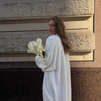 2025 Cross-Border Popular Elegant Soft Knitted Women's Sweater Cardigan Loose Long Casual Versatile