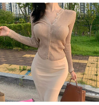 South Korea Dongdaemun fashionable all-match slim-fit sexy black micro-transparent sun protection long-sleeved knitted cardigan top for women