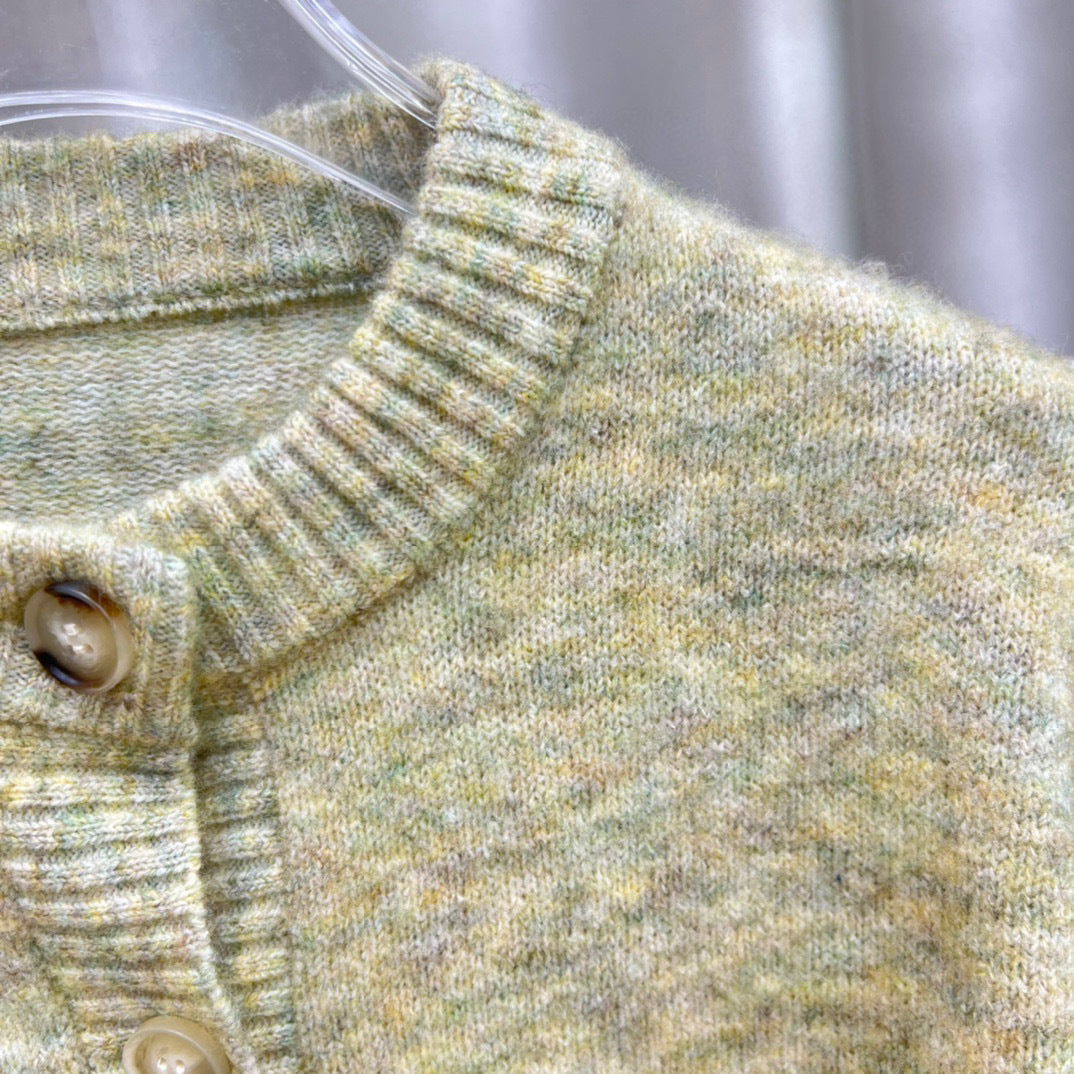 Floral Yarn Round Neck Cardigan Single-Breasted Mohair Soft Waxy Knitted Cardigan for Women Casual Versatile Fashion Versatile