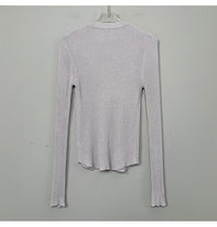 South Korea Dongdaemun fashionable all-match slim-fit sexy black micro-transparent sun protection long-sleeved knitted cardigan top for women