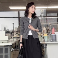 Fashionable All-match Autumn New Single-breasted Casual Cardigan Women's Loose Slimming Long-sleeved Knitted Jacket