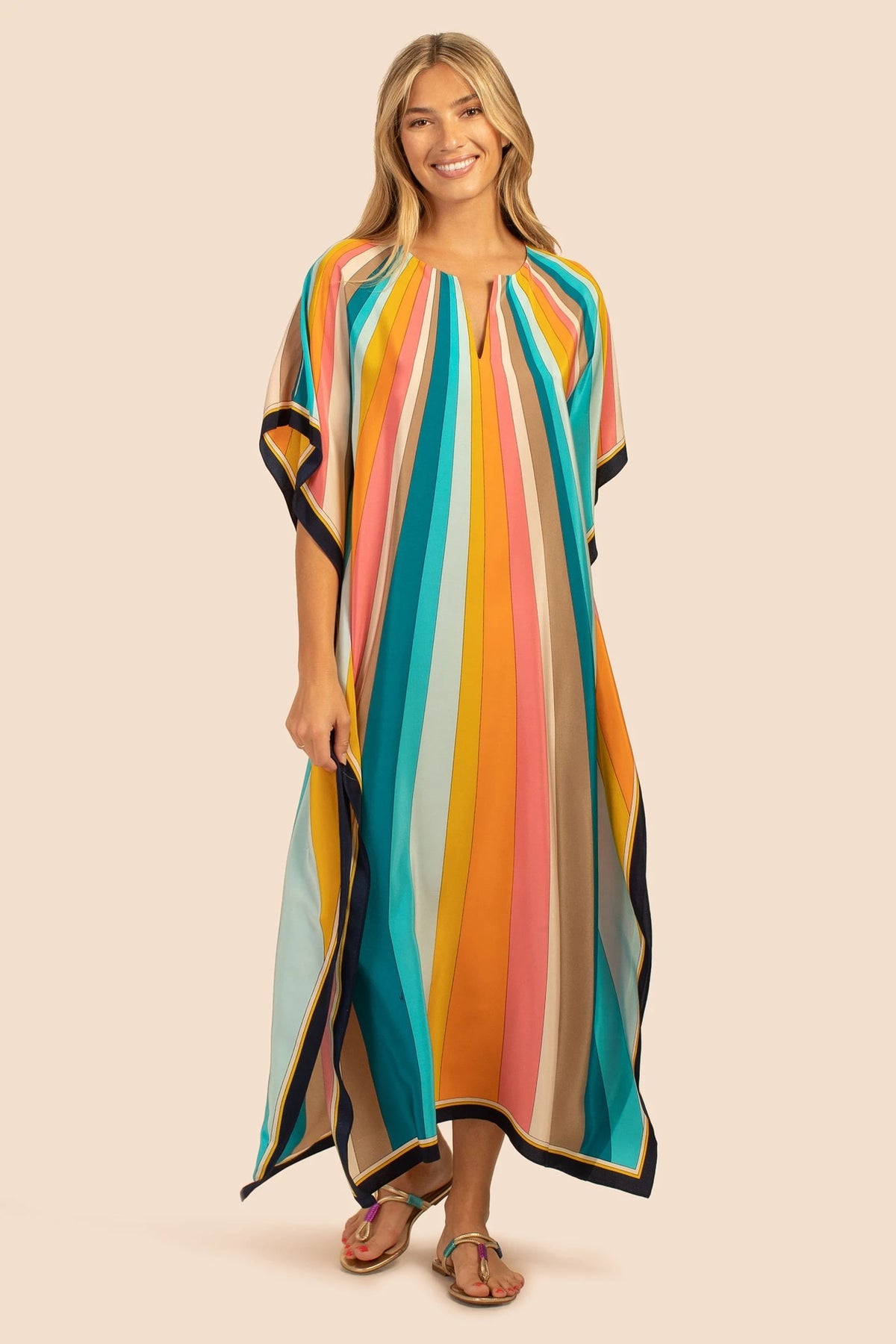 European and American New Positioning Printed Blouse Seaside Vacation Long Dress Loose Blouse Bikini Swimwear Long Gown Women