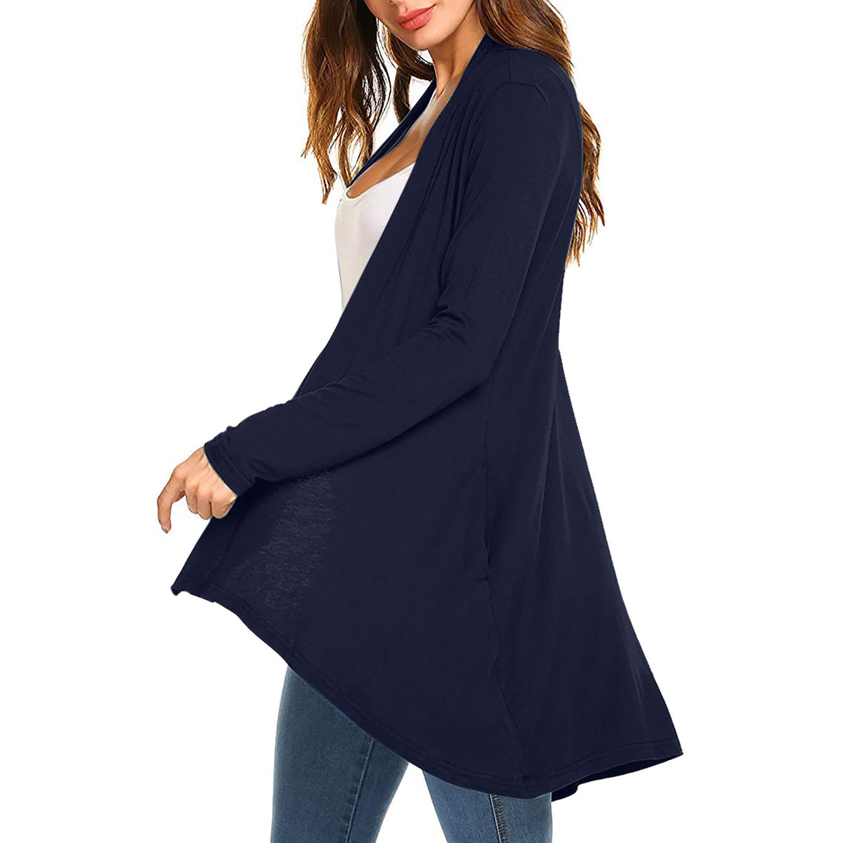 Cross-Border European and American Women's Clothing 2026 Amazon Hot-Selling Women's Knitted Solid Color Long-Sleeve Cardigan Top with Pockets in Stock