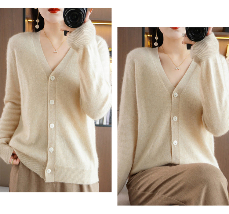 Autumn and Winter Atmosphere Wool Cardigan for Women, Lazy Style Knitted Jacket, Loose Outer Wear, Soft and Gentle, Super Popular on Ins