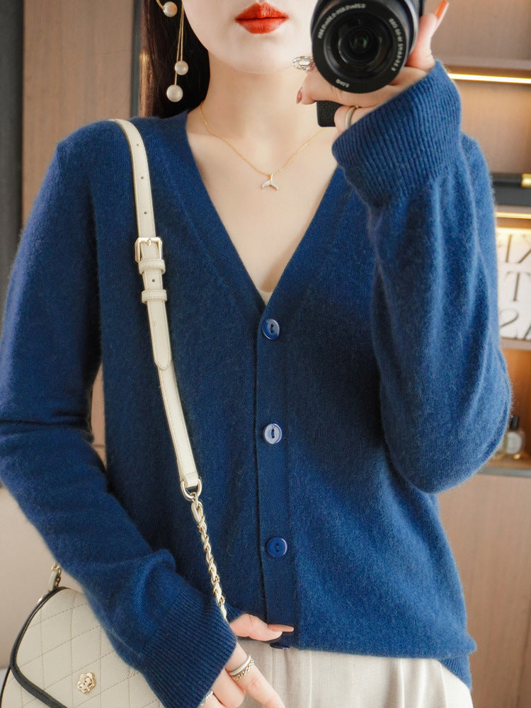 Autumn and Winter Atmosphere Wool Cardigan for Women, Lazy Style Knitted Jacket, Loose Outer Wear, Soft and Gentle, Super Popular on Ins