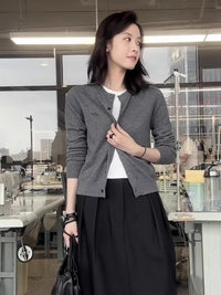 Fashionable All-match Autumn New Single-breasted Casual Cardigan Women's Loose Slimming Long-sleeved Knitted Jacket