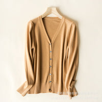 2023 Spring and Autumn New Women's Korean Style Short Fashion Knitted Cardigan Sweater Women's Solid Color Easiest for Match Temperament Jacket
