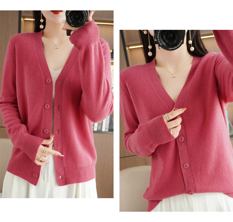 Autumn and Winter Atmosphere Wool Cardigan for Women, Lazy Style Knitted Jacket, Loose Outer Wear, Soft and Gentle, Super Popular on Ins