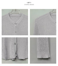 South Korea Dongdaemun fashionable all-match slim-fit sexy black micro-transparent sun protection long-sleeved knitted cardigan top for women