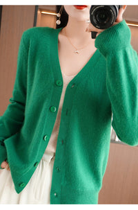 Autumn and Winter Atmosphere Wool Cardigan for Women, Lazy Style Knitted Jacket, Loose Outer Wear, Soft and Gentle, Super Popular on Ins