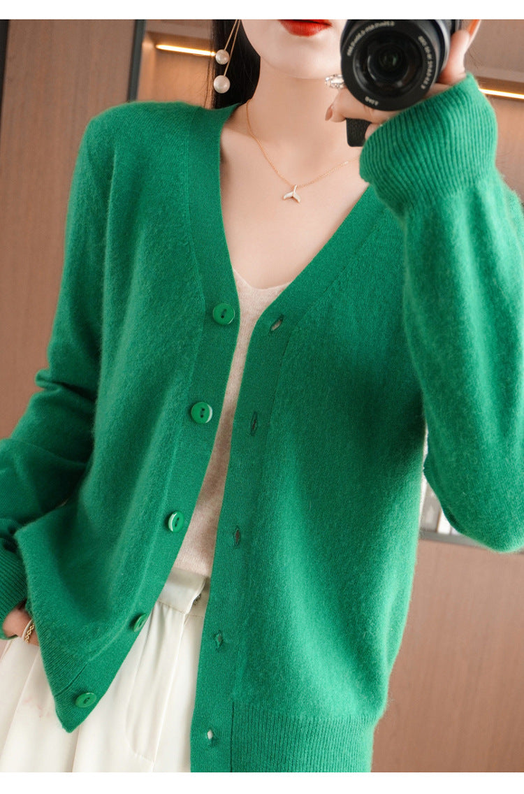 Autumn and Winter Atmosphere Wool Cardigan for Women, Lazy Style Knitted Jacket, Loose Outer Wear, Soft and Gentle, Super Popular on Ins