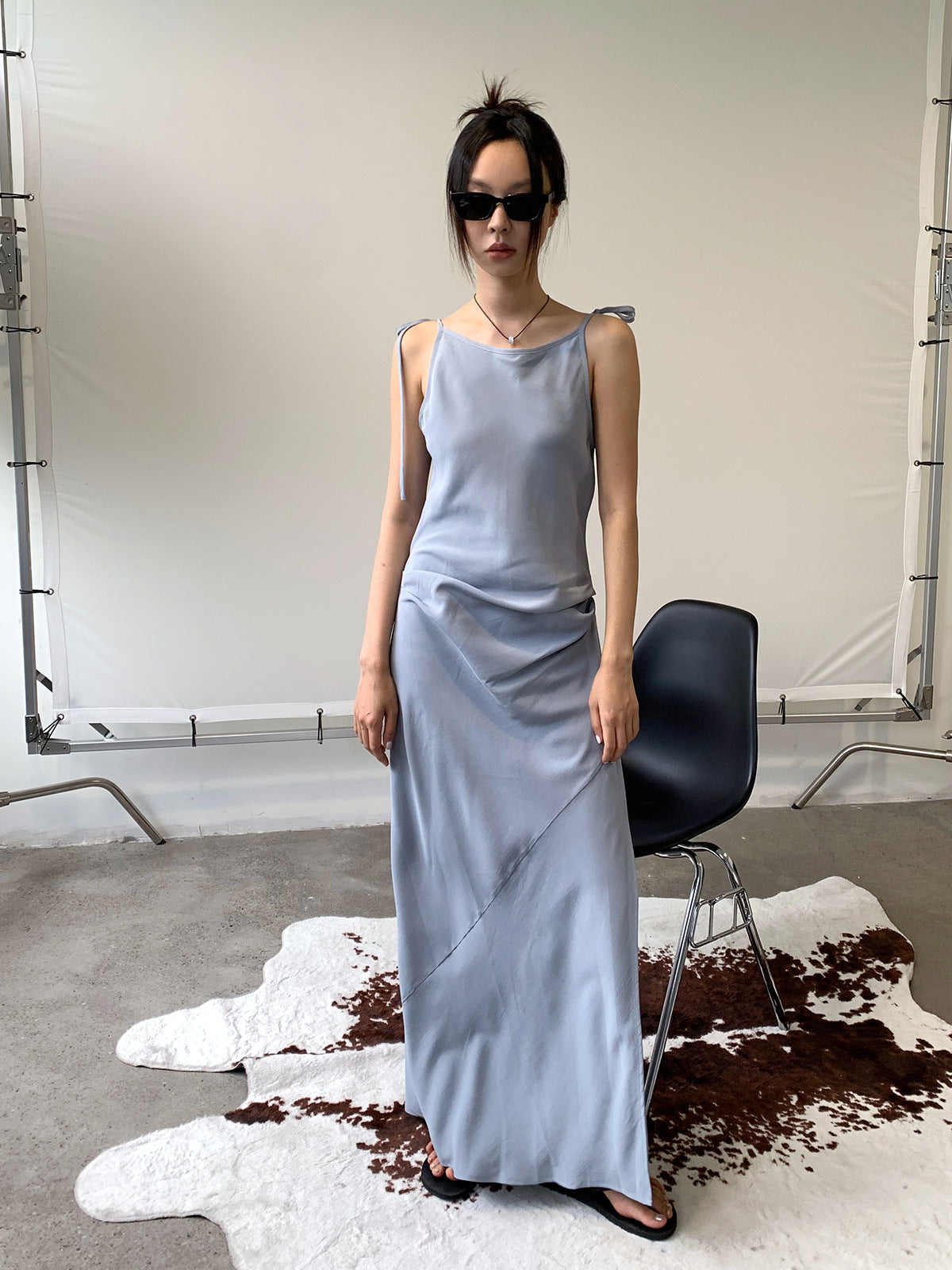 Dorothy Summer New Casual Fashionable Romantic Vacation Shoulder Lace-up dress Slim-fit Adjustable Long Dress for Women