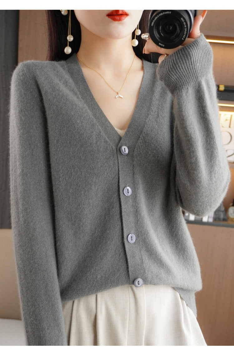 Autumn and Winter Atmosphere Wool Cardigan for Women, Lazy Style Knitted Jacket, Loose Outer Wear, Soft and Gentle, Super Popular on Ins