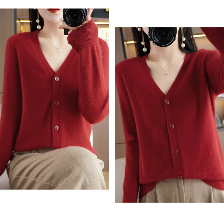 Autumn and Winter Atmosphere Wool Cardigan for Women, Lazy Style Knitted Jacket, Loose Outer Wear, Soft and Gentle, Super Popular on Ins