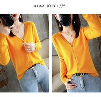 Knitted Cardigan Women's Spring and Autumn Long-Sleeved Sweater Cardigan Thin Age-Reducing Jacket Knitted Sweater Cross-Border Sweater Cardigan Base