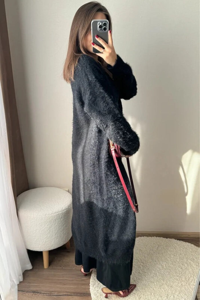 2025 Cross-Border Popular Elegant Soft Knitted Women's Sweater Cardigan Loose Long Casual Versatile